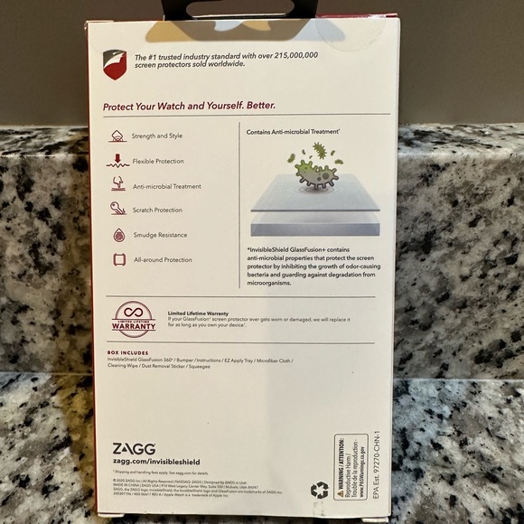 NIB Invisible Shield glassfusion 360 Apple Watch screen protector 44mm - Picture 2 of 2